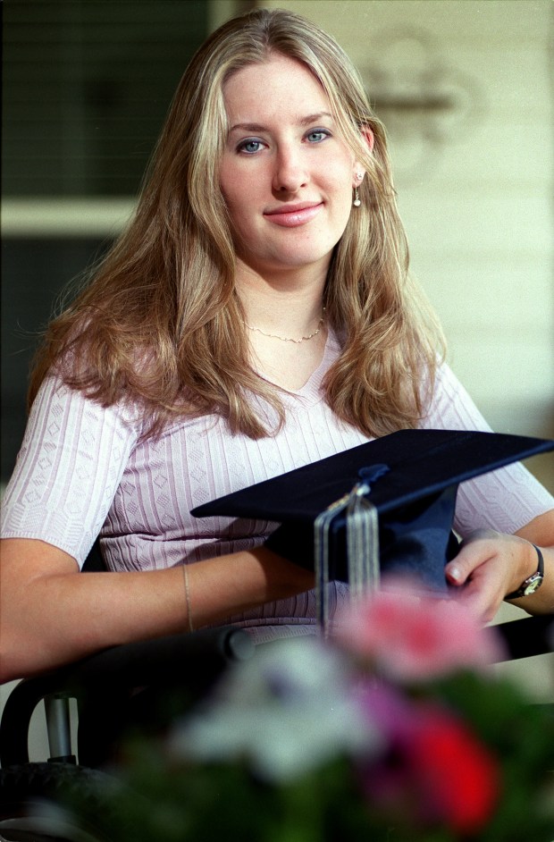 Anne Marie Hochhalter, who was paralyzed during the 1999 attack on Columbine High School, is pictured in this undated file photo close to her high school graduation. (Photo by Helen H. Richardson/The Denver Post)